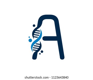 Letter A DNA Logo Design Template