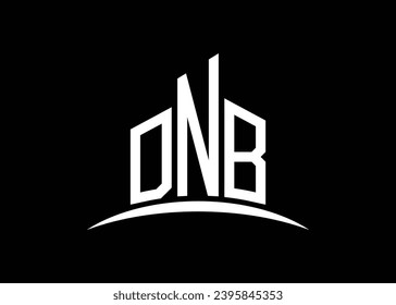 Letter DNB building vector monogram logo design template. Building Shape DNB logo.