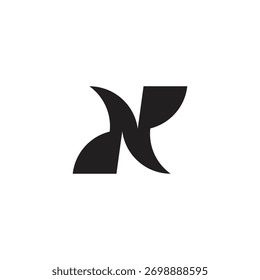 letter dnp simple geometric curve logo vector 