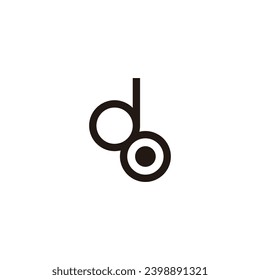 Letter do circle, combination geometric symbol simple logo vector