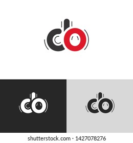Letter do linked lowercase logo design template elements. Isolated on white black grey background. Suitable for business, consulting group company.