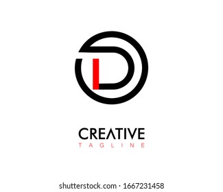Diseño del logotipo de la letra DO. Letras del logotipo rojo negro en la versión 2 del diseño del vector circular