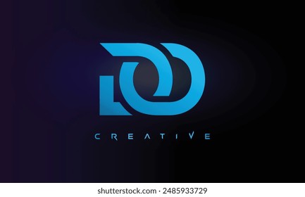 Letra DO logo diseño creativo personalizado limpio dos alfabeto logo
