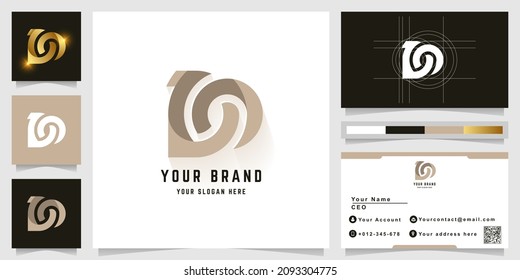 Logotipo de letra DO o de monograma VO con diseño de tarjeta de visita