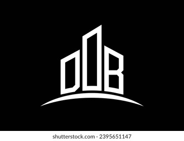 Letra DOB edificio modelo de diseño de logotipo de monograma vectorial. Construyendo el logotipo de Shape DOB.