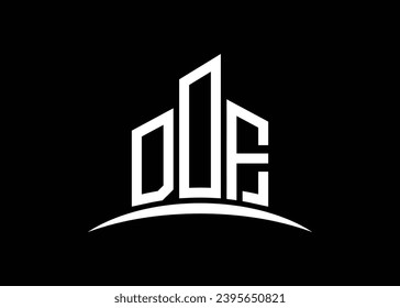 Letter DOF building vector monogram logo design template. Building Shape DOF logo.
