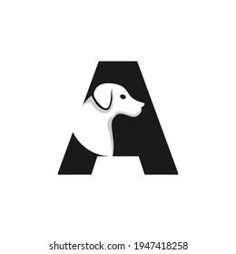 Letter A Dog Logo Design Template Inspiration, Dog Vector, Initial Logo.
