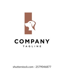 Letter I Dog Logo Icon Vector