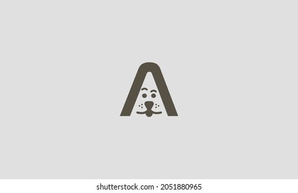 A letter dog logo in minimal style with happy face for vector use