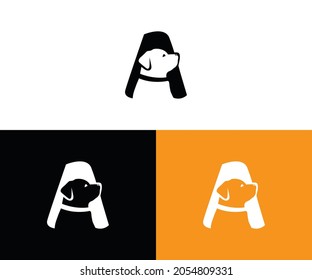 A letter and Dog  logo vector icon illustration