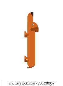 Letter I is dog. pet font. Dachshund alphabet. Lettering home animal