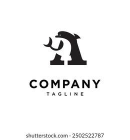 Letter A Dolphin logo icon vector
