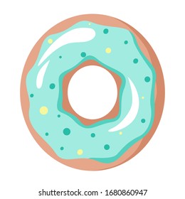 Letter of the donut alphabet on the white background