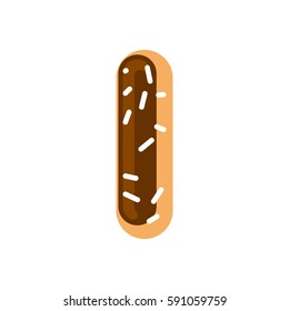 Letter I donut font. Doughnut alphabet. Sweet lettering. candy ABC sign
