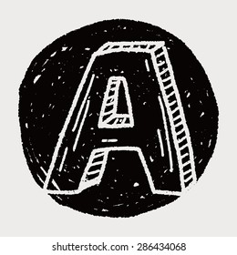 letter a doodle