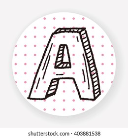 letter a doodle