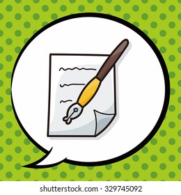 letter doodle, speech bubble