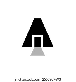 letter a and door icon logo