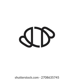 letter dop abstract oval simple geometric logo vector 