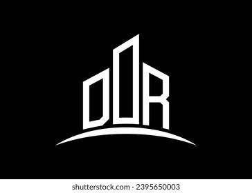 Letter DOR building vector monogram logo design template. Building Shape DOR logo.