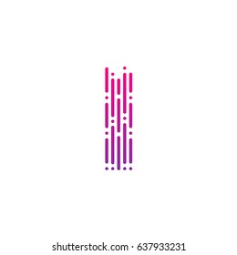 Letter i with Dots and Lines logotype,Fast Speed, Delivery, Digital and Technology for your Corporate identity