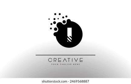 Logotipo de puntos de la letra I. Vector de diseño de letra I con puntos.