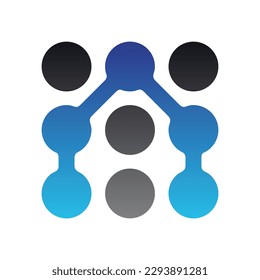 A letter dots technology logo