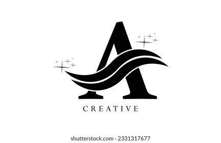 Letter A Double Cut Form Logo Symbol Design Template Elemente