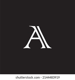 
Letter A double line simple symbol logo vector
