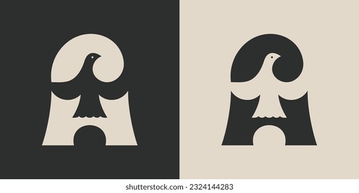 Letter A and dove logo, suitable for airline logos, brands, symbols, or graphic needs.