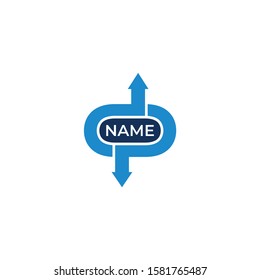 letter dp circle geometric arrow logo vector