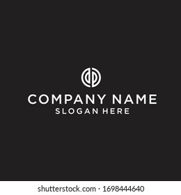 letter dp circle logo design vector illustration template