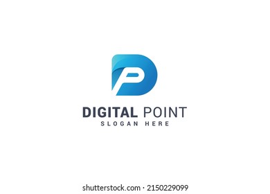 Letter DP creative technological logo