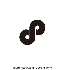 Letter dp curve, outline geometric symbol simple logo vector