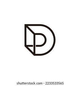 letter dp geometric 3d flat line logo vector 