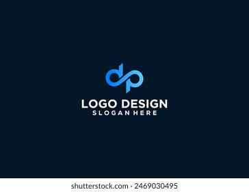 letter dp infinity logo design vector illustration template