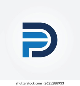 Ilustración de diseño de icono de logotipo inicial de carta DP