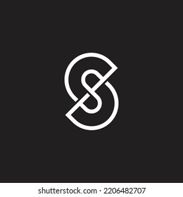 letter dp linked infinity line geometric logo vector 