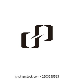 Letter Dp Linked Square Geometric Logo Vector  