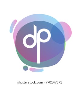 Letter DP logo with colorful splash background, letter combination logo design for creative industry, web, business and company.
