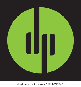 Icono del logotipo de la letra DP modelo de diseño plano y vectorial