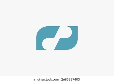 Letter dp modern negative space logo 