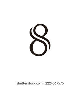 Letra dp número 8, línea símbolo geométrico simple vector logo