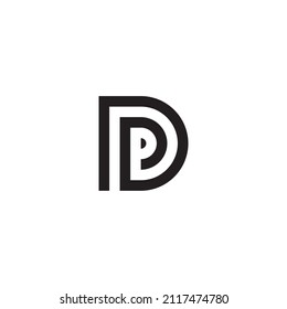 
letter DP PD D D P simple symbol logo vector