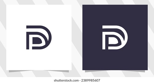 letter dp pd logo design vector