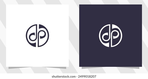 letter dp pd logo design vector