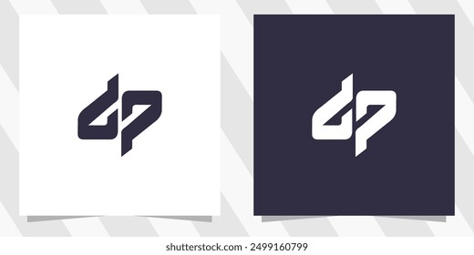 letter dp pd logo design vector