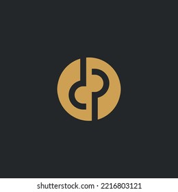 letter DP or PD logo. elegant combination of letter D and P. circle dp logo.