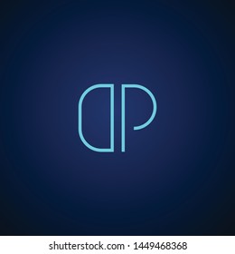 letter DP PD P D Clean and Minimal Initial Based Logo Design