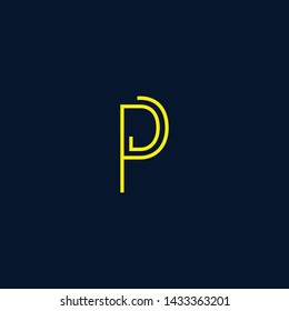 Letter DP PD P line logo design. Clean creative minimal monochrome monogram icon. Universal elegant vector emblem. Premium business logotype. Graphic alphabet symbol for corporate identity